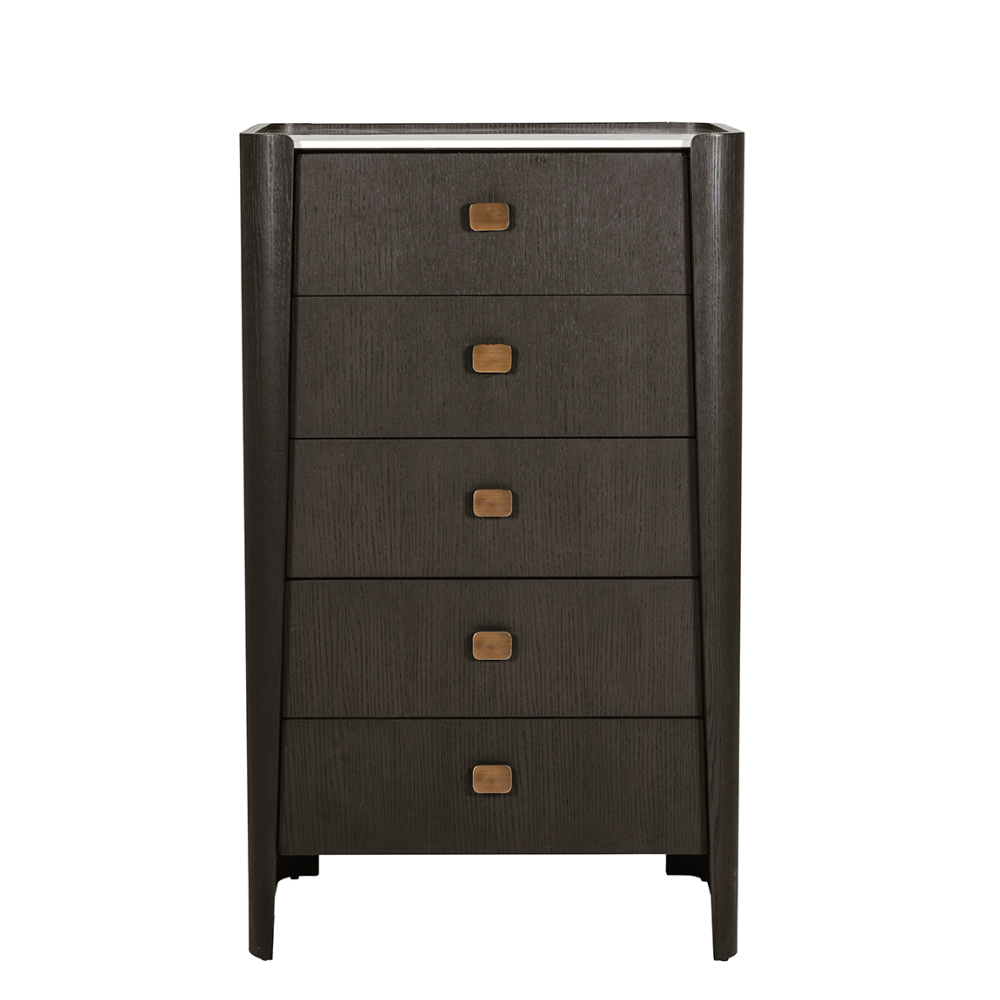 Rhodes Tall 5 Drawer Chest of Drawers Ebony