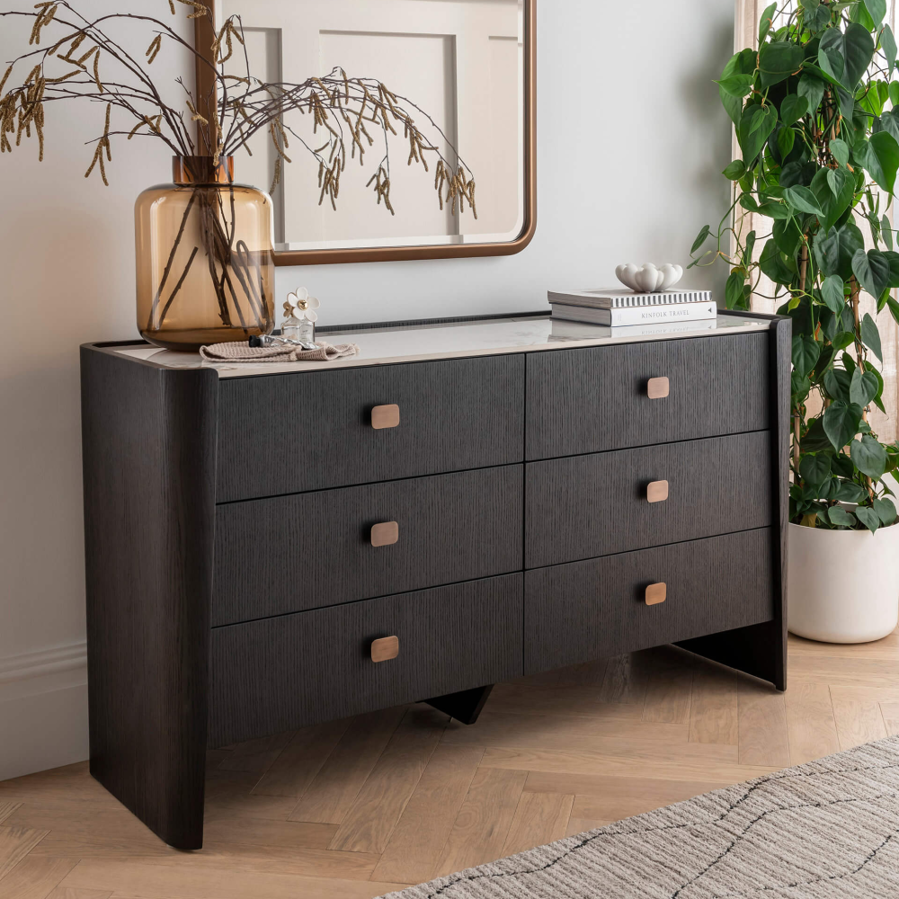 Rhodes 6 Drawer Chest of Drawers Ebony