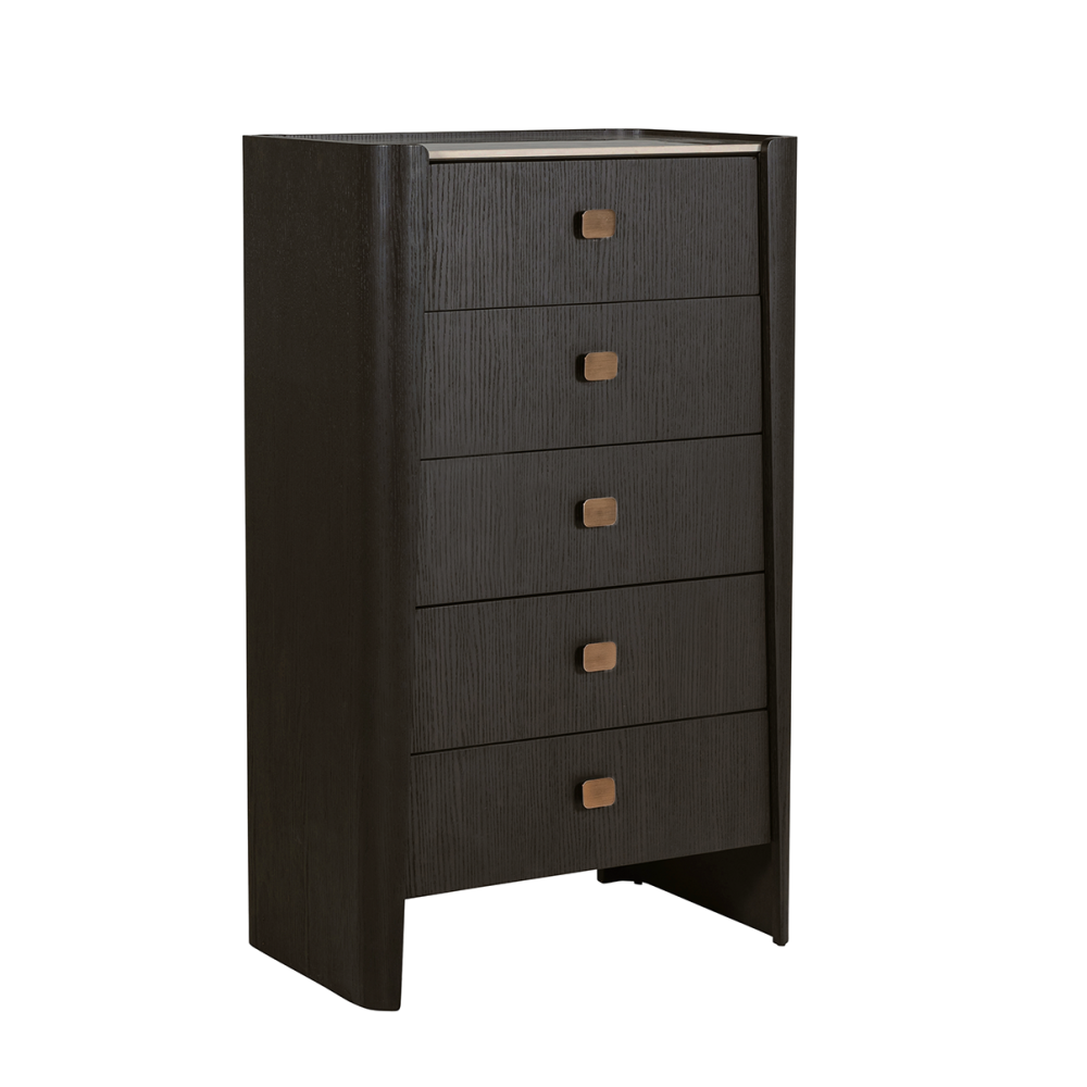 Rhodes Tall 5 Drawer Chest of Drawers Ebony