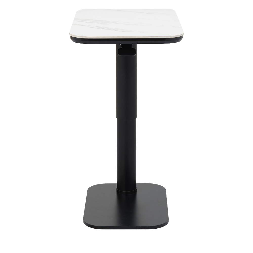 Riley While Sintered Stone Gas Lift Adjustable Sofa Table