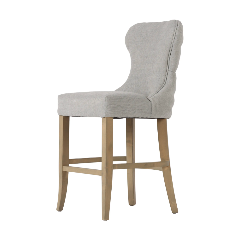 Guia Grey Button Back Counter Stool with Piping – 65.5cm Seat Height ...