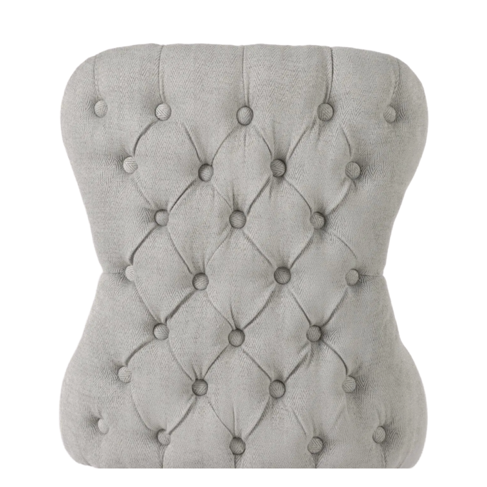 Guia Grey Button Back Counter Stool with Piping – 65.5cm Seat Height