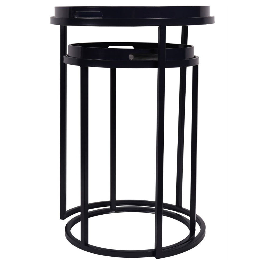 Laura Ashley Belvedere Peacock Print Set Of 2 Side Tables