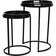 VESUVIUS BLACK AND GOLD SET OF 2 TABLES