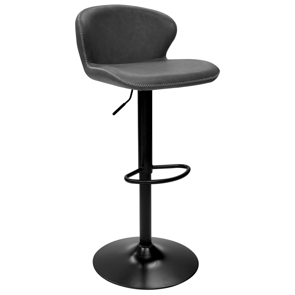 Rosso - Dark Grey Vintage Faux Leather Gas Lift Swivel Barstool (Pair)