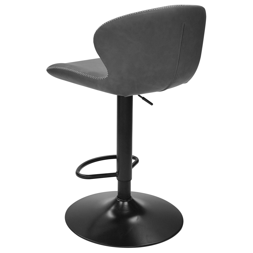 Rosso - Dark Grey Vintage Faux Leather Gas Lift Swivel Barstool (Pair)