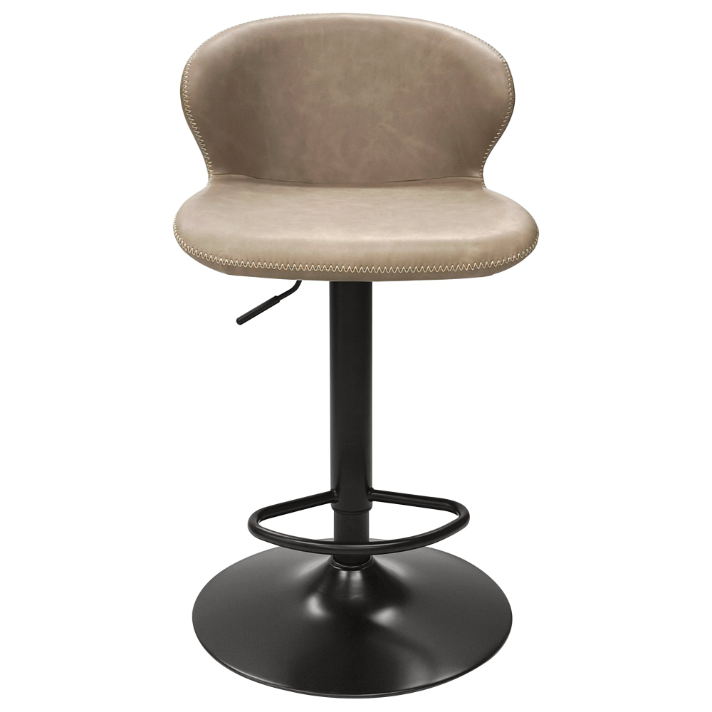 Rosso - Stone Vintage Faux Leather Gas Lift Swivel Barstool (Pair)