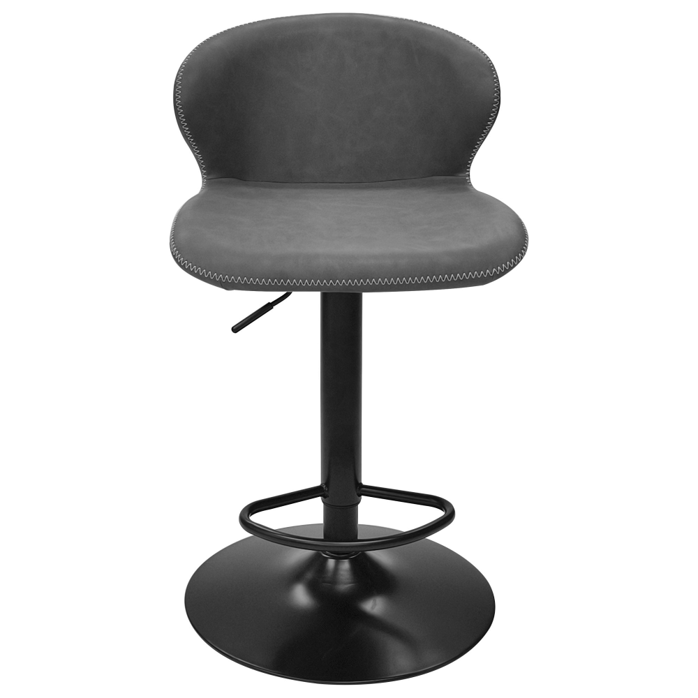Rosso - Dark Grey Vintage Faux Leather Gas Lift Swivel Barstool (Pair)