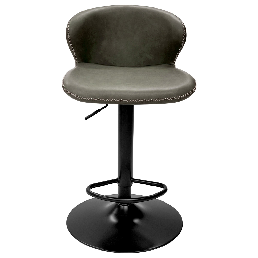 Rosso - Olive Vintage Faux Leather Gas Lift Swivel Barstool (Pair)