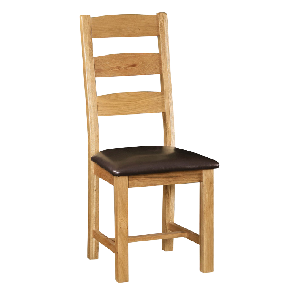 Salisbury Rustic Oak Ladder Back Dining Chair | Wax Finish