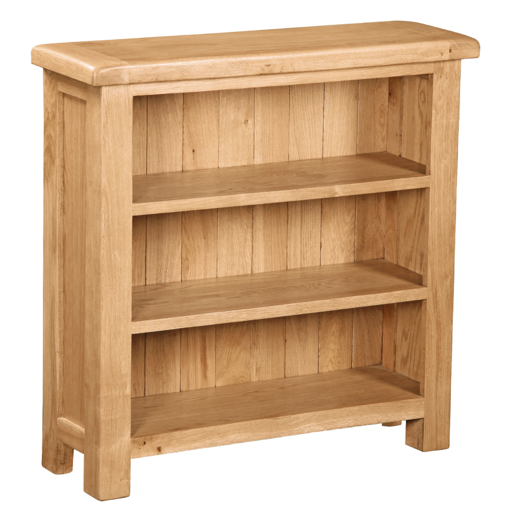 Salisbury Rustic Oak Low Bookcase | Wax Finish