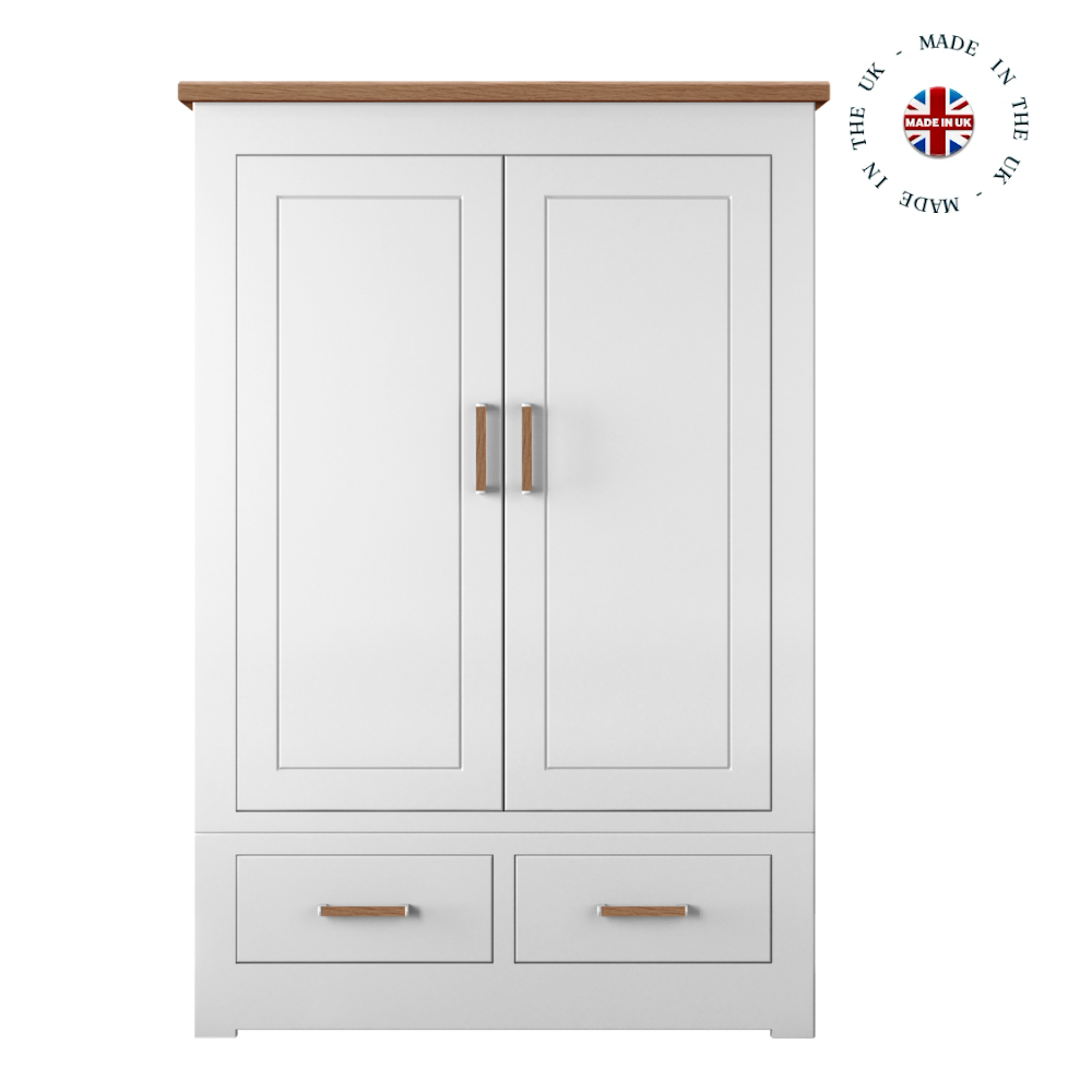 Modo Painted Double Wide Wardrobe with 2 drawers