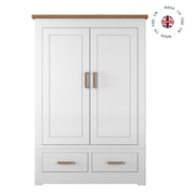 Modo Painted Double Wide Wardrobe with 2 drawers