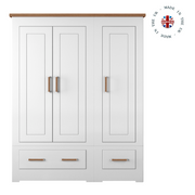 Modo Painted  Triple Wardrobe with 2 drawers