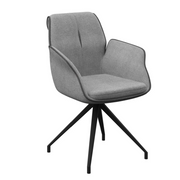 Sicily Fabric Swivel Dining ArmChair Grey