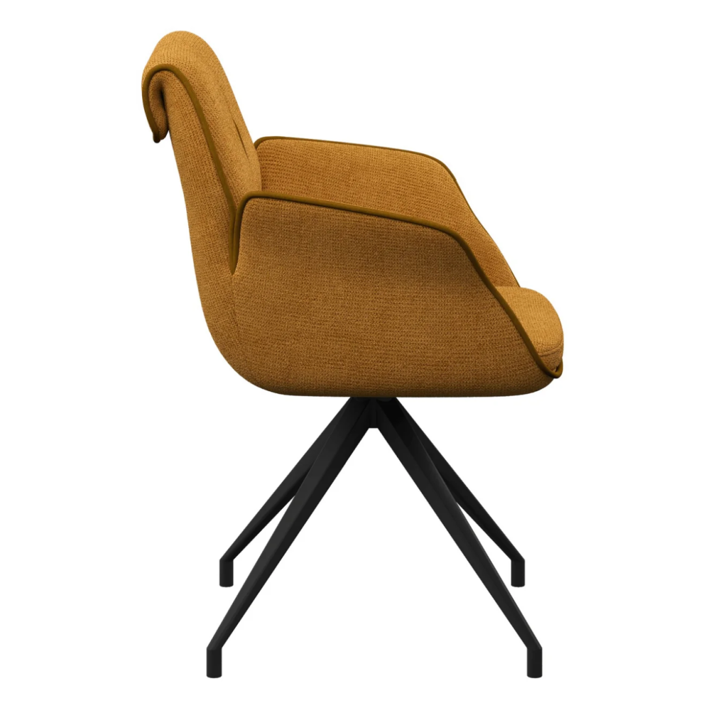 Sicily Fabric Swivel Dining ArmChair Burnt Orange
