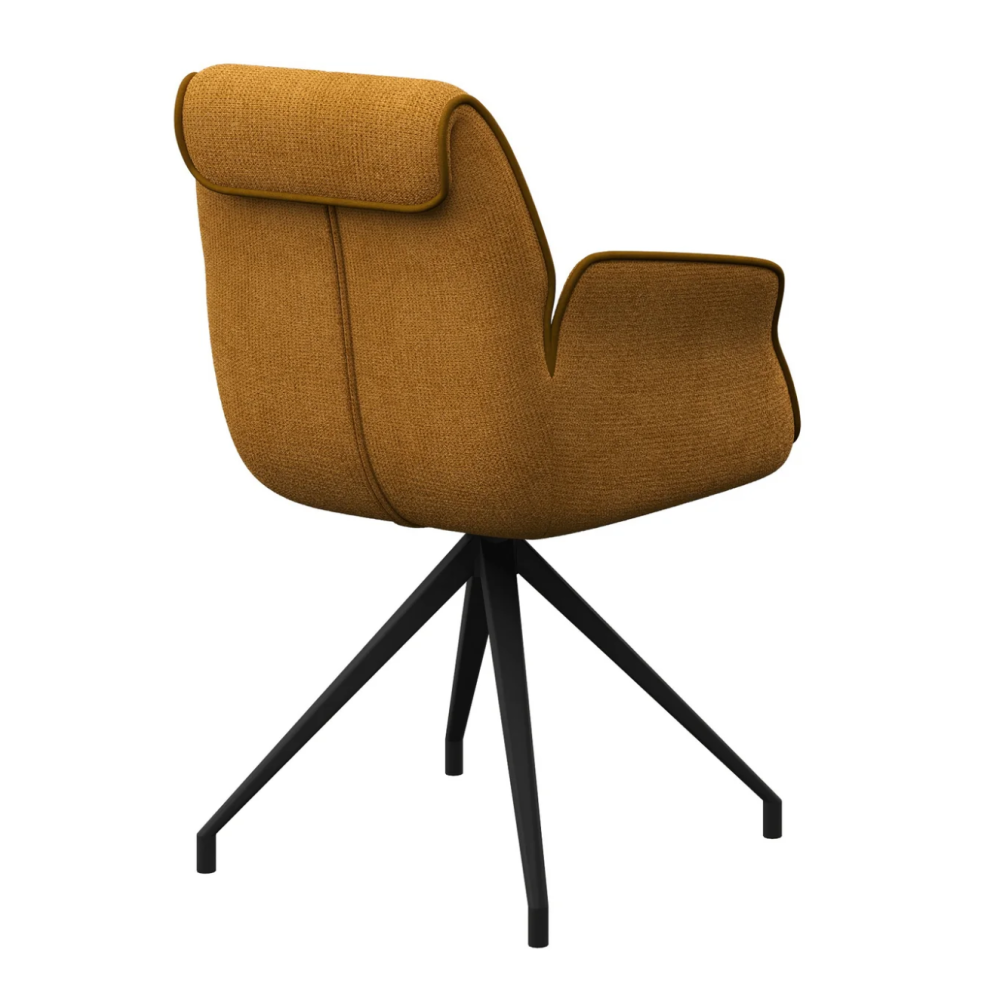 Sicily Fabric Swivel Dining ArmChair Burnt Orange