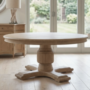 180cm Sofia Round Dining Table Smoked oak