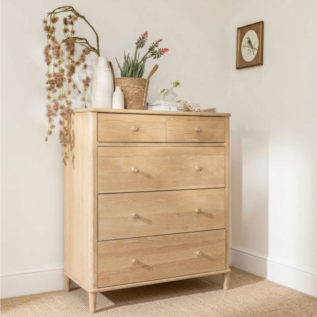 Willow washed oak 5 DRAWER CHEST