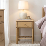 Willow washed oak 1 drawer bedside