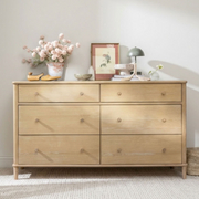 Willow washed oak 6 DRAWER WIDE CHEST