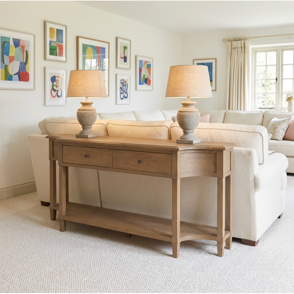170cm Sofia Sofa Table – Smoked Oak