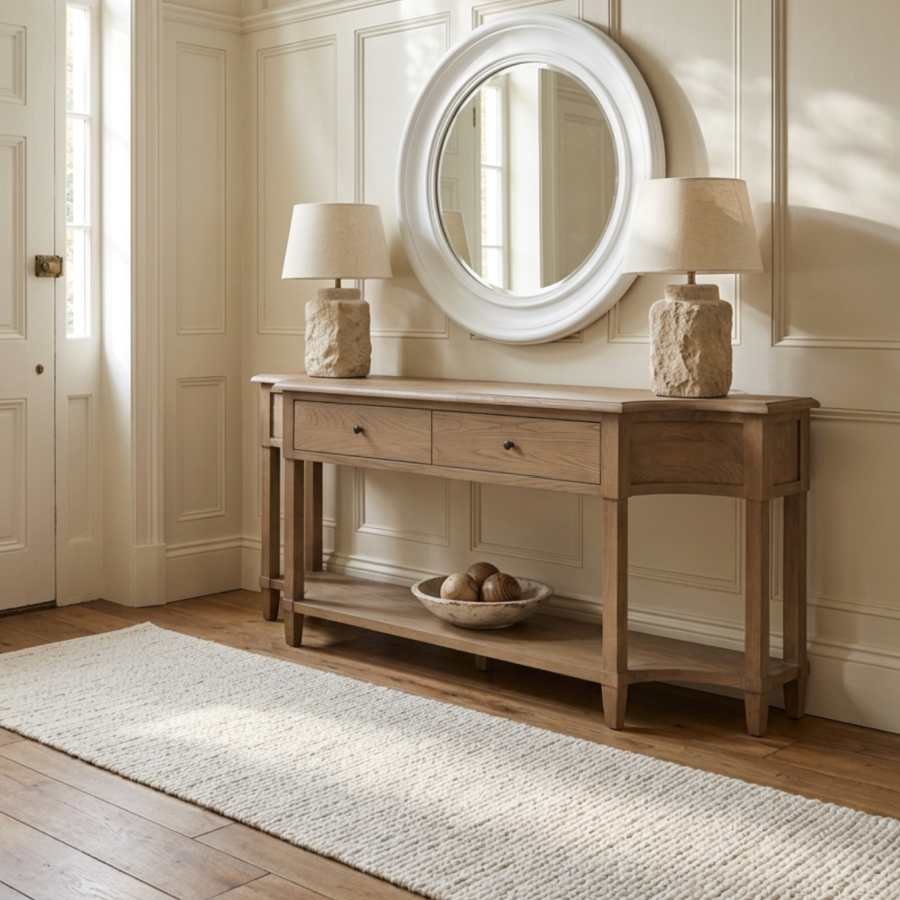 170cm Sofia Sofa Table – Smoked Oak