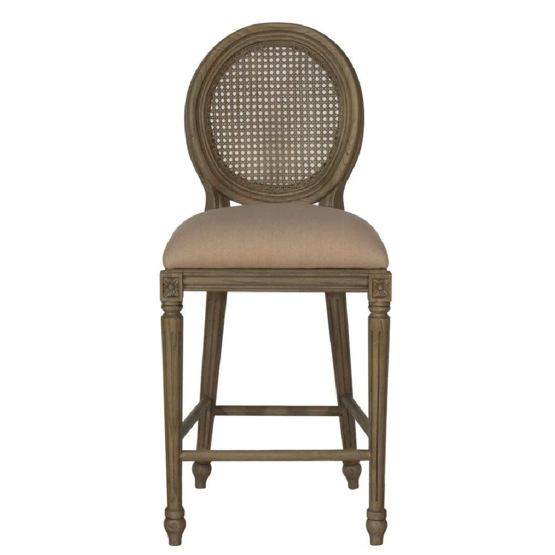 Sofia Rattan Back Balloon Counter Stool Smoked Oak