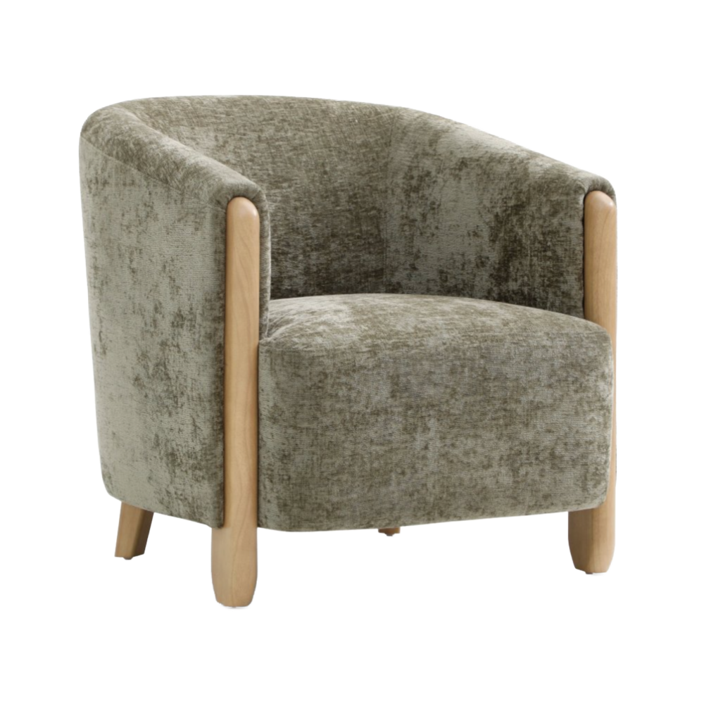 Jules Chair Natural Olive Distressed Chenille