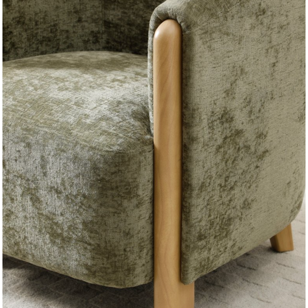 Jules Chair Natural Olive Distressed Chenille