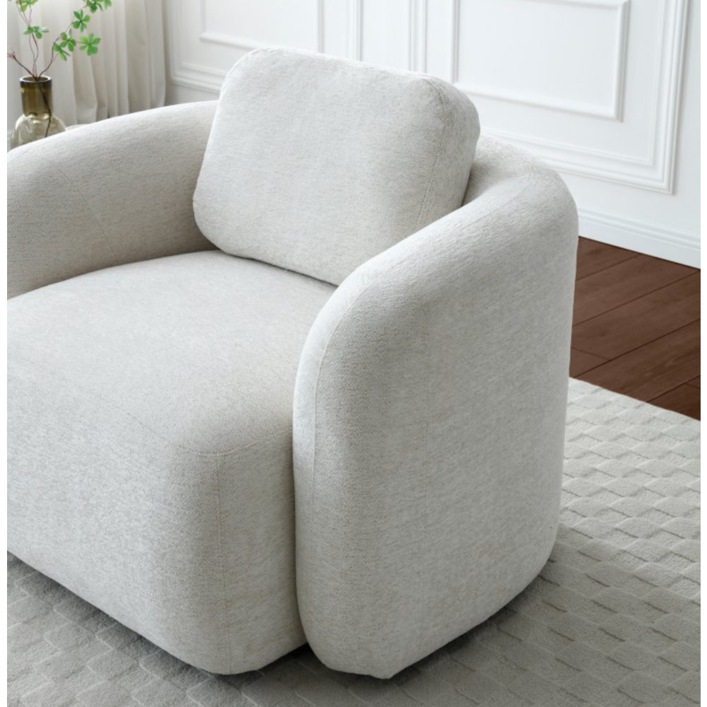 Mitch Swivel Chair Natural Soft Chenille