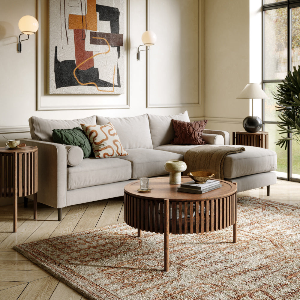 Soho Oak Round CoffeeTable with Door