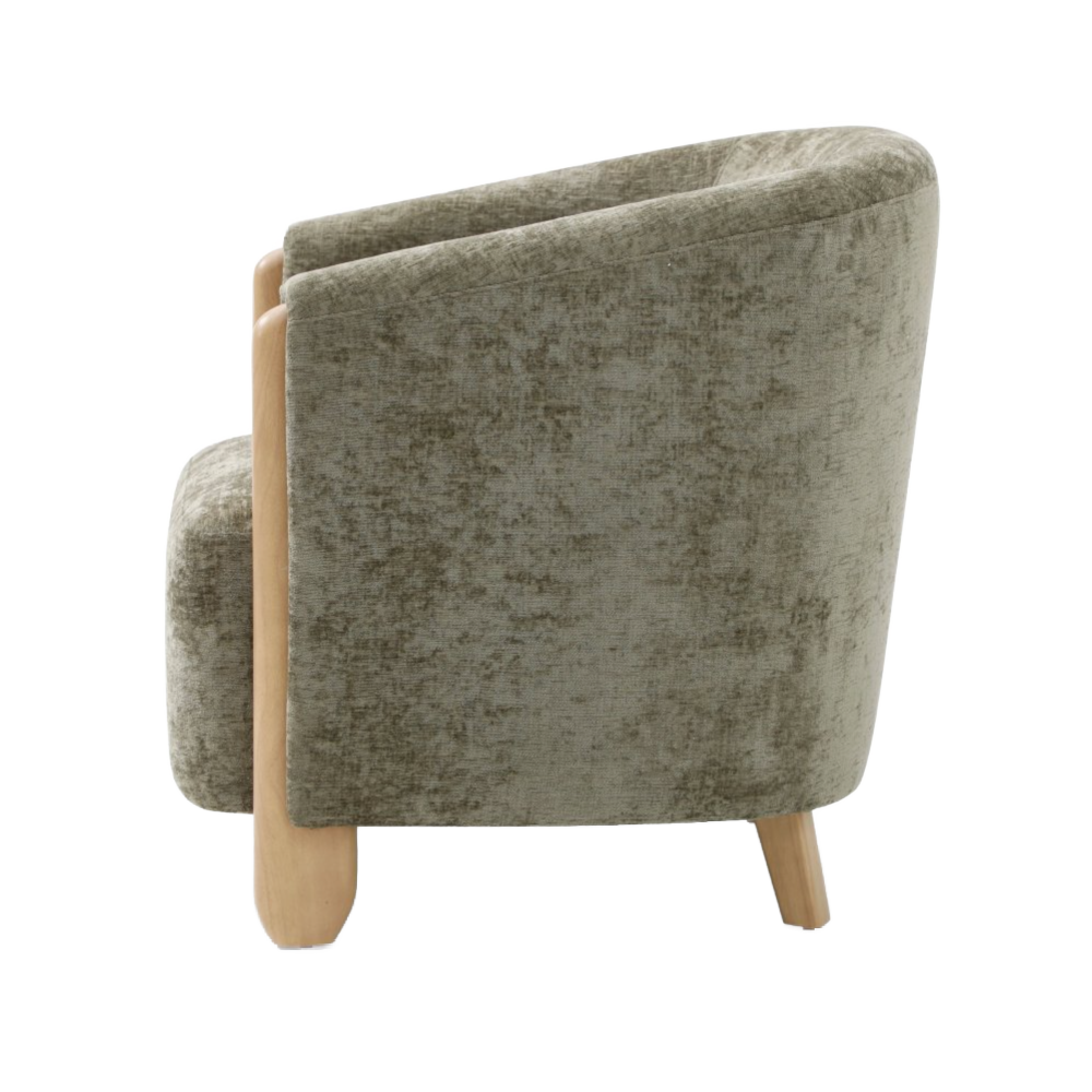 Jules Chair Natural Olive Distressed Chenille