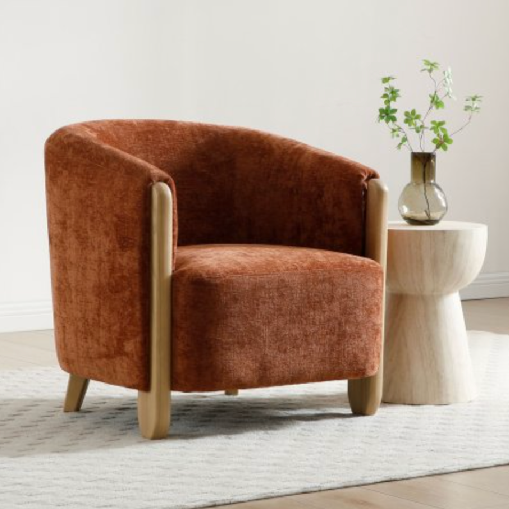 Jules Chair Natural Teracotta Distressed Chenille
