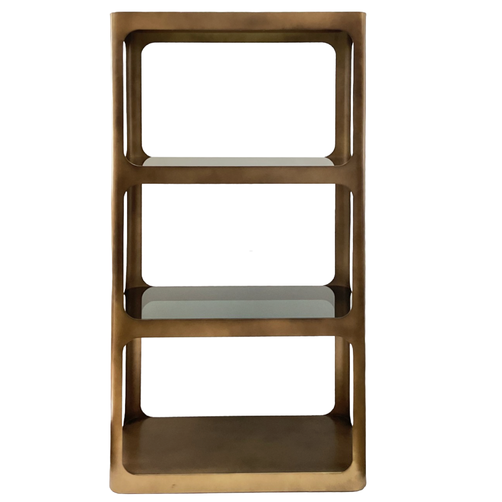 Libra Interiors Thorpe Metal and Glass Shelving Unit