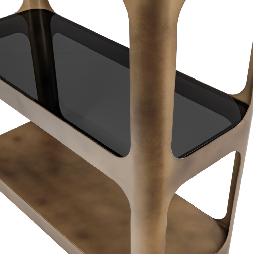 Libra Interiors Thorpe Metal and Glass Shelving Unit