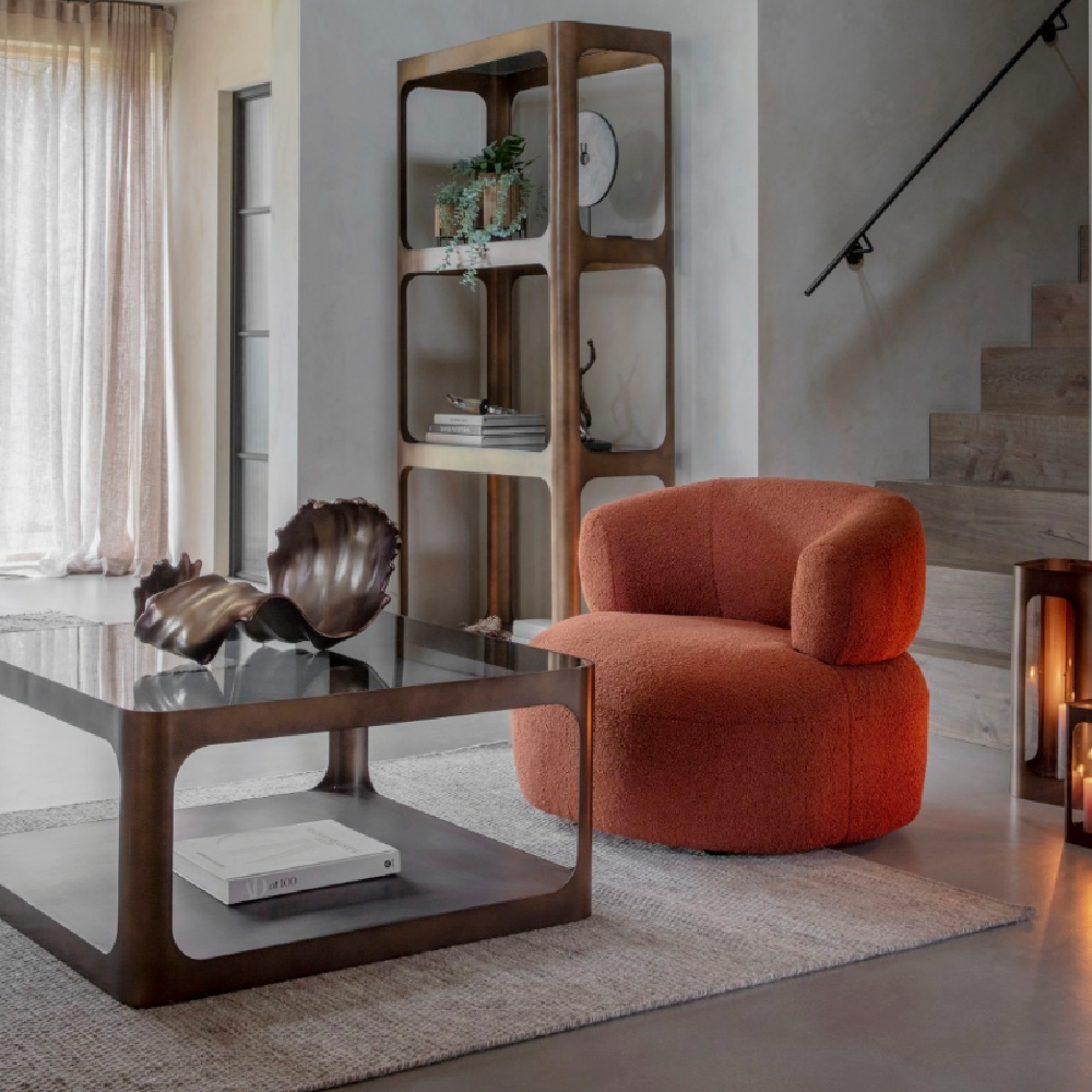 Libra Interiors Thorpe Metal and Glass Shelving Unit