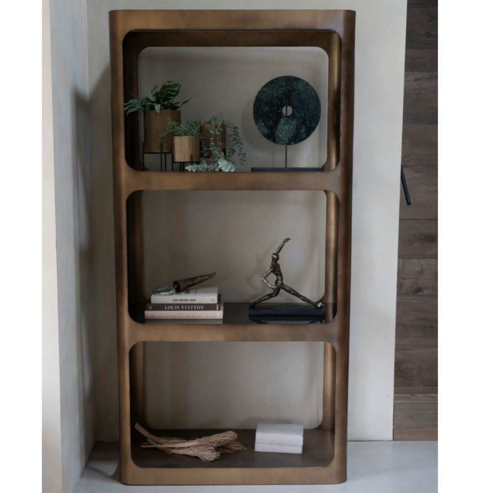 Libra Interiors Thorpe Metal and Glass Shelving Unit