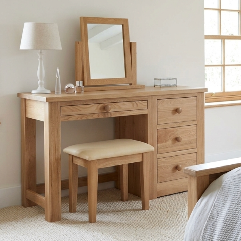 Torino Solid Oak Dressing table with stool