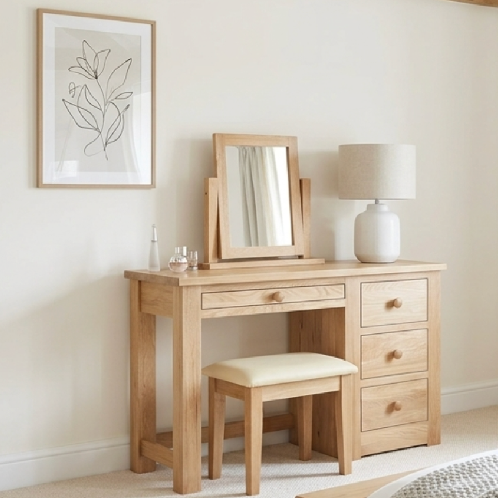 Torino Solid Oak Dressing table with stool