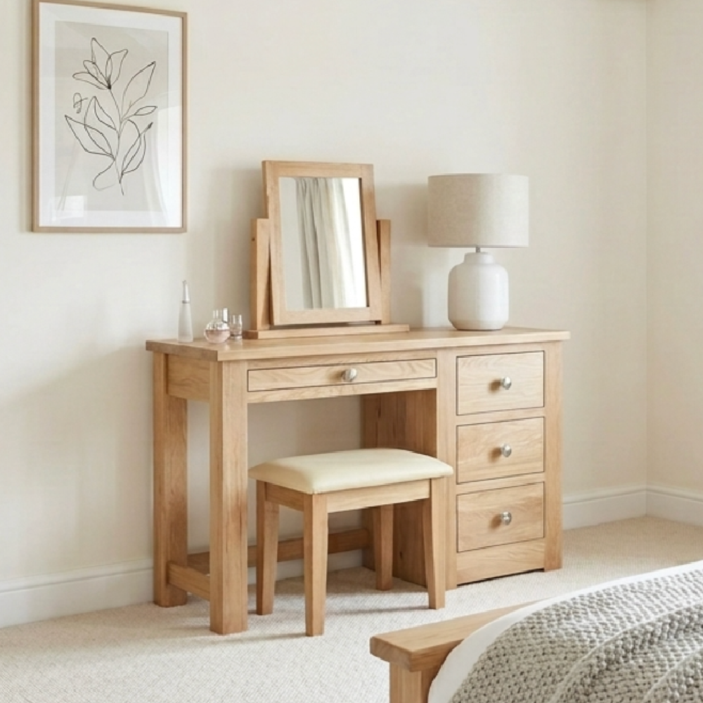 Torino Solid Oak Dressing table with stool