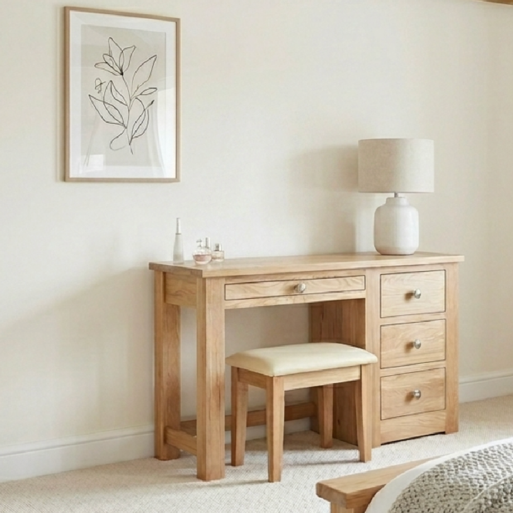 Torino Solid Oak Dressing table with stool