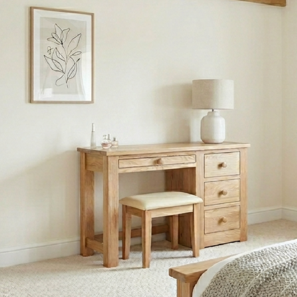 Torino Solid Oak Dressing table with stool