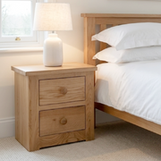 Torino Solid Oak  2 Drawer bedside