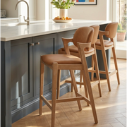 Mila Cognac PU Stool – 67cm Seat Height