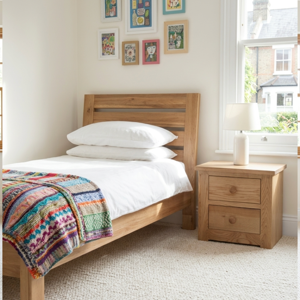 Torino Oak Slatted bed