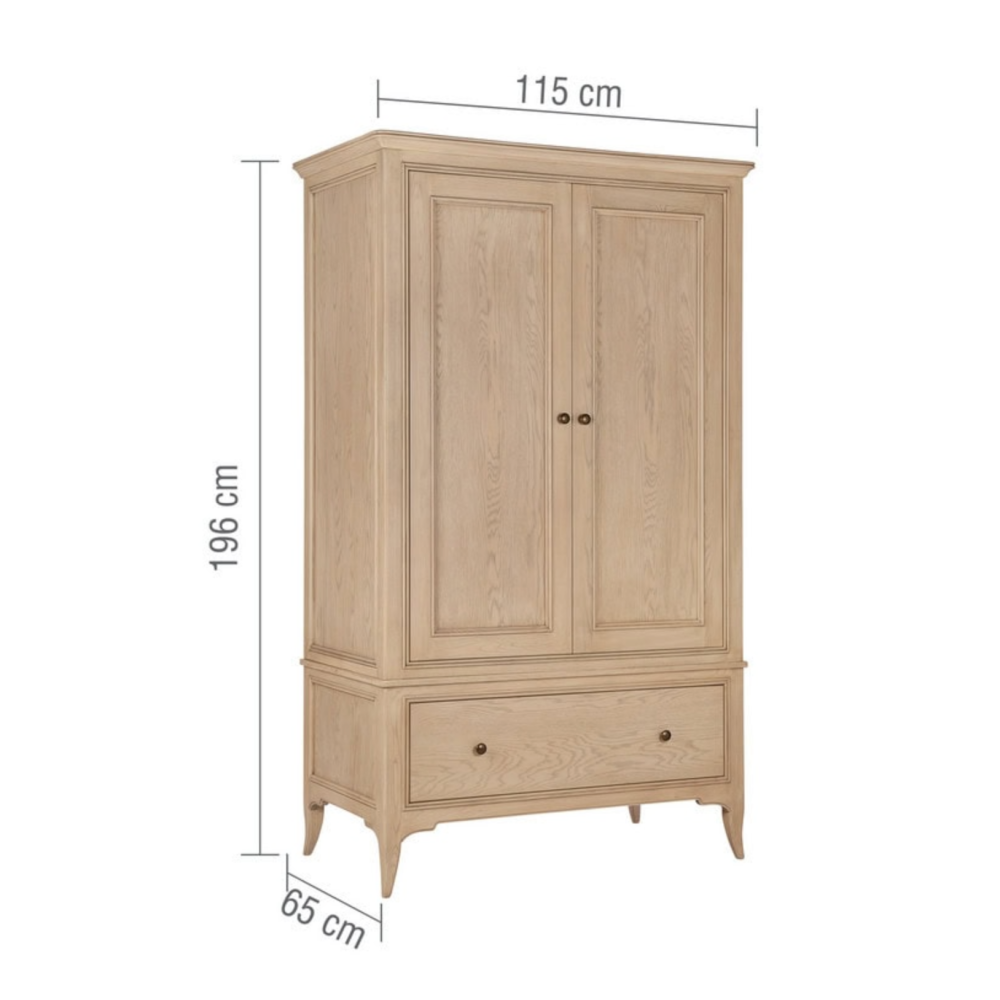 Willis & Gambier Toulon TOULON 2 DOOR 1 DRAWER WARDROBE WITH MIRROR