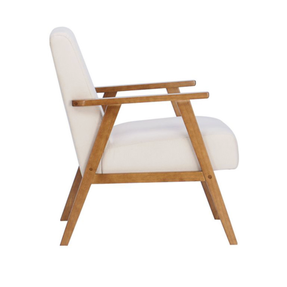 ELLWOOD FABRIC ARMCHAIR - CREAM & OAK