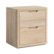 Portobello washed oak large 2 drawer bedside