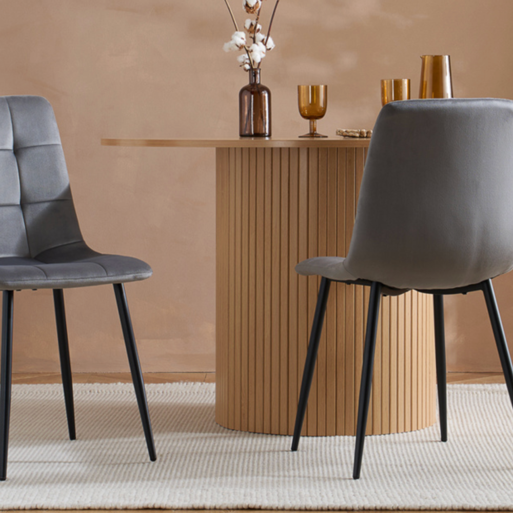 AXEL ROUND FLUTED DINING TABLE OAK